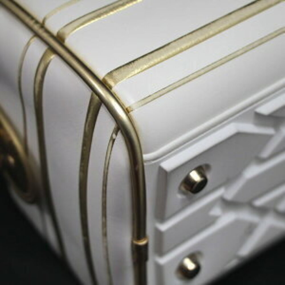 Christian Dior VIBE Bowling Bag Gold White Leather - Picture 6 of 6
